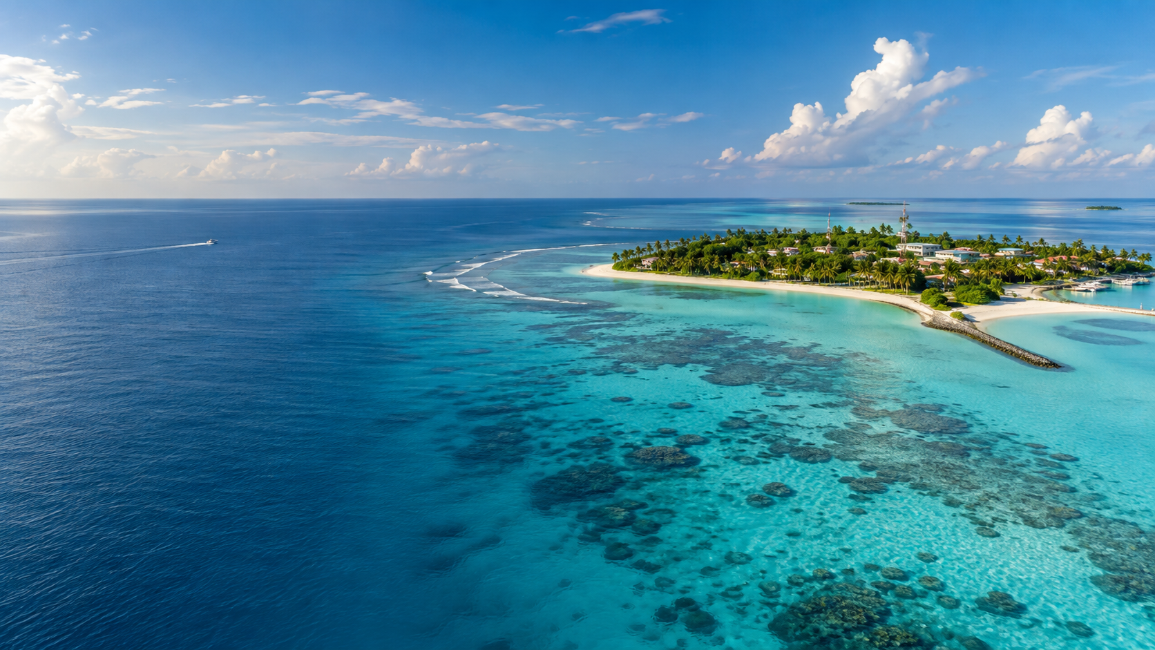 Himmafushi island and lagoon